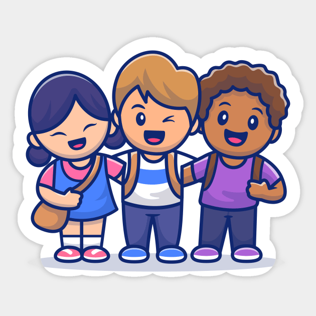 Cute Kids With Different Skin Color (2) Sticker by Catalyst Labs